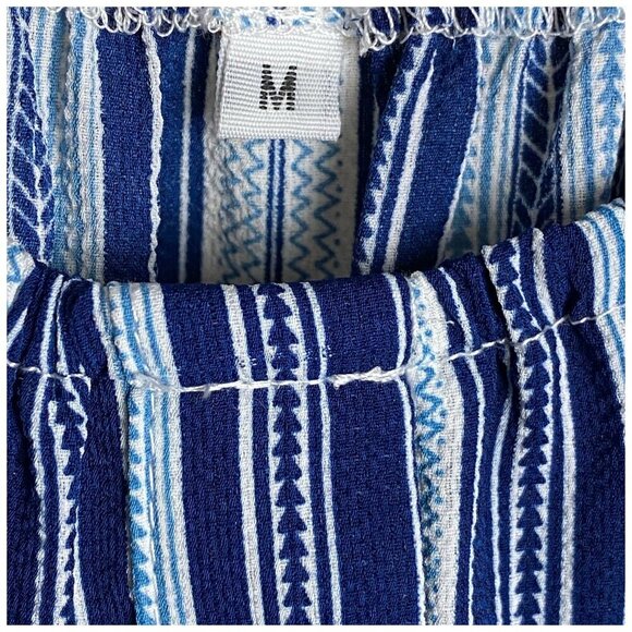Nisha Outi NWT $168 Midi Dress in Blue Stripe Off-the-Shoulder Women's Sz M/6 - Picture 3 of 9